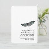 水彩画の刺激を受けたな羽の結婚式-黒 招待状 (スタンド正面)