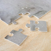 水彩画の効果の2頭の白い牛 ジグソーパズル (側面)