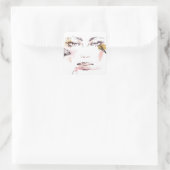 水彩画の化粧の顔 スクエアシール (バッグ)