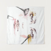 水彩画の化粧の顔 タペストリー (正面(横))