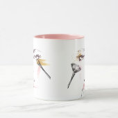 水彩画の化粧の顔 マグカップ (中央)