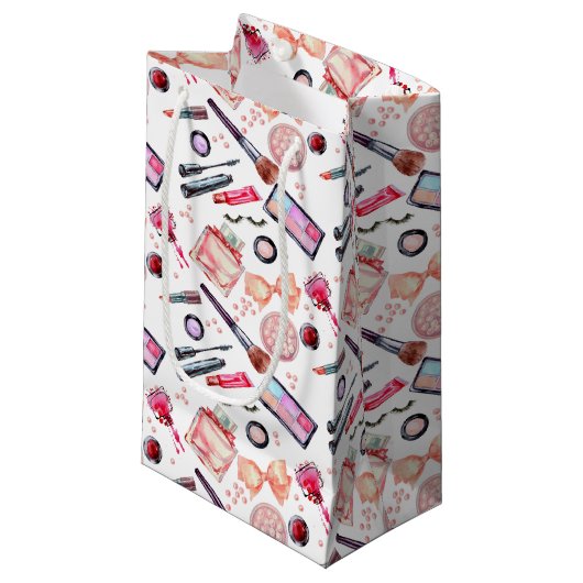 水彩画の化粧パターン スモールペーパーバッグ (正面アングル)