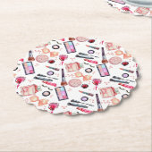 水彩画の化粧パターン ペーパーコースター (アングル)