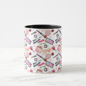 水彩画の化粧パターン マグカップ (中央)