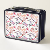 水彩画の化粧パターン メタルランチボックス (裏面)