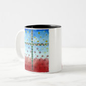 水彩画の十字のマグ ツートーンマグカップ (正面左)