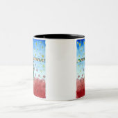 水彩画の十字のマグ ツートーンマグカップ (中央)