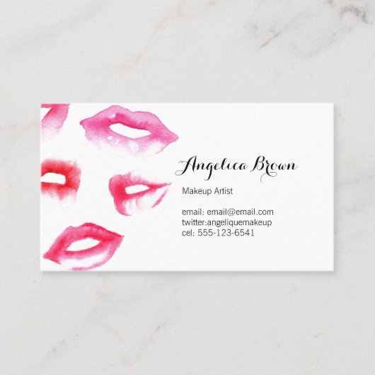 水彩画の口紅の名刺 名刺 (正面)
