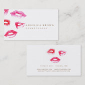 水彩画の口紅のCosmetologyの名刺 名刺 (正面/裏面)