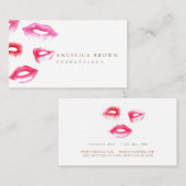 水彩画の口紅のCosmetologyの名刺 名刺 (正面/裏面)