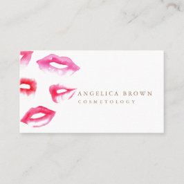 水彩画の口紅のCosmetologyの名刺 名刺