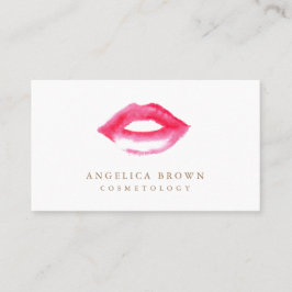 水彩画の口紅のCosmetologyの名刺 名刺