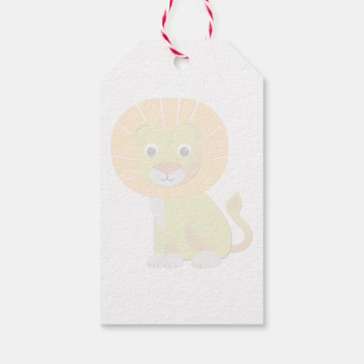 水彩画の可愛いライオン ギフトタグ (裏面)