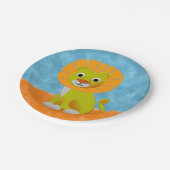 水彩画の可愛いライオン ペーパープレート (アングル)