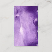 水彩画の名刺のデザイン、すみれ色の蝶 名刺 (裏面)