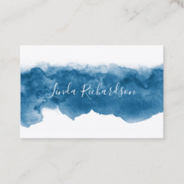 水彩画の名刺-シックな青 名刺