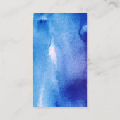 水彩画の名刺、青いトンボのモダン 名刺 (裏面)