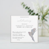 水彩画の哀悼の鳩　生命の祝い 招待状 (スタンド正面)