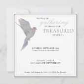 水彩画の哀悼の鳩　生命の祝い 招待状 (裏面)