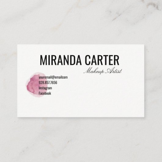 水彩画の唇の名刺 名刺 (裏面)