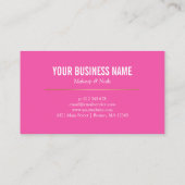 水彩画の唇|のショッキングピンクのメーキャップアーティスト 名刺 (裏面)