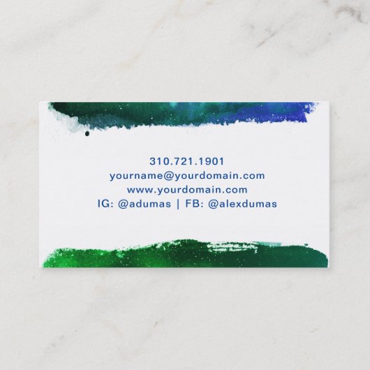 水彩画の園芸庭の看守の名刺 名刺 (裏面)