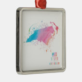 水彩画の地図|ノースカロライナ メタルオーナメント (右)