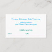 水彩画の地球の個別指導のメモの個人教師 名刺 (裏面)