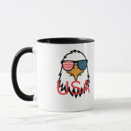 水彩画の堂々たるアメリカハクトウワシ マグカップ