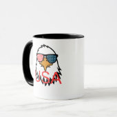 水彩画の堂々たるアメリカハクトウワシ マグカップ (正面左)