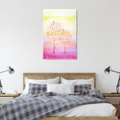 水彩画の夕焼けの木 キャンバスプリント (インサイチュ (寝室))