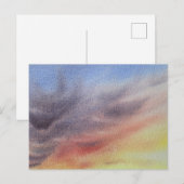 水彩画の夕焼けの空 シーズンポストカード (正面/裏面)