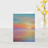 水彩画の夕焼けカスタマイズ可能 カード (黄色い花)