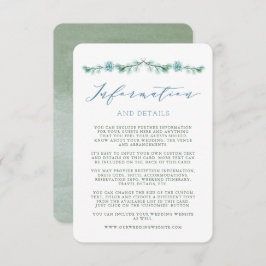 水彩画の多肉植物の庭のウェディングインフォカード 招待状