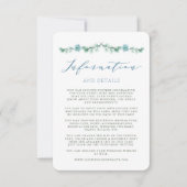 水彩画の多肉植物の庭のウェディングインフォカード 招待状 (正面)