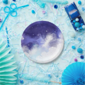 水彩画の夜空の抽象芸術のファインアート ペーパープレート (パーティー)