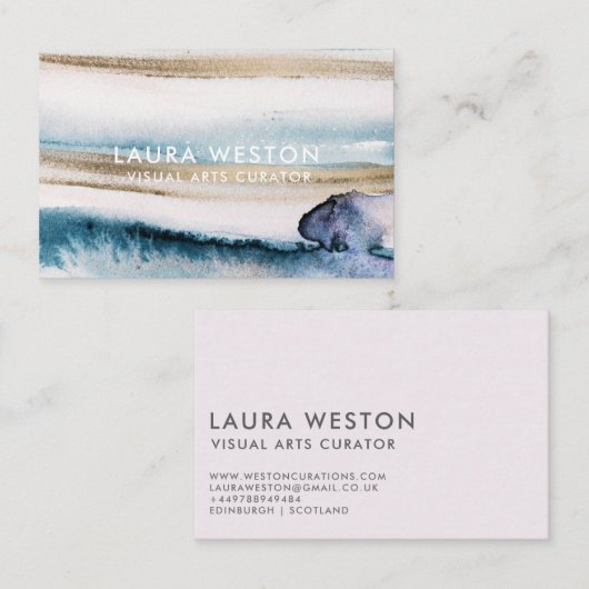 水彩画の大理石のモダンで芸術的な名刺 名刺 (正面/裏面)