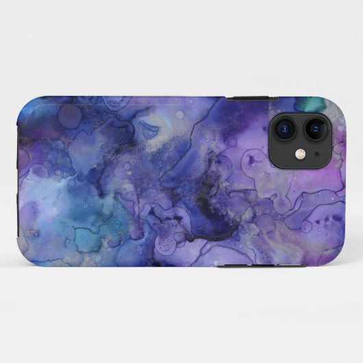 水彩画の大理石の紫色の青いiPhone 5/5Sの箱 Case-Mate iPhoneケース (裏面(横))