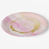 水彩画の大理石の花嫁のベビーシャワーの紙皿 ペーパープレート (アングル)