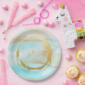 水彩画の大理石の花嫁のベビーシャワーの紙皿 ペーパープレート (パーティー)