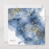 水彩画の天の海の写真を使ったSave the Date 招待状 (裏面)