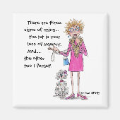 水彩画の女性エイジングの3つのシンボルや象徴 マグネット (正面)