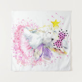 水彩画の妖精のバニー タペストリー (正面(横))