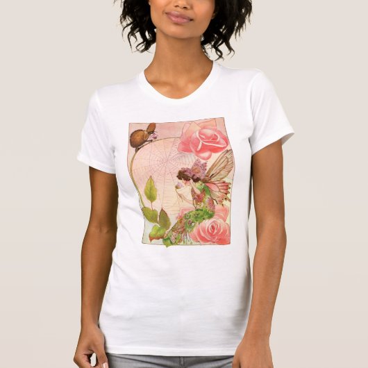 水彩画の妖精の国-女性Tシャツ Tシャツ (正面)