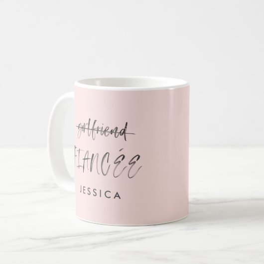 水彩画の婚約の発表のデザイン コーヒーマグカップ (正面左)