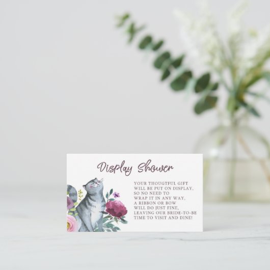 水彩画の子猫猫の表示シャワー エンクロージャーカード (スタンド正面)