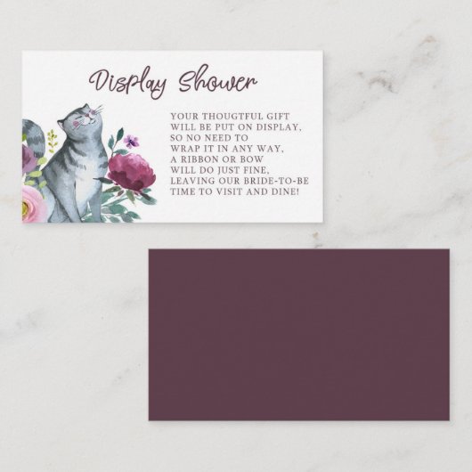 水彩画の子猫猫の表示シャワー エンクロージャーカード (正面/裏面)