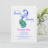 水彩画の孔雀の招待状 招待状 (スタンド正面)