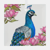 水彩画の孔雀 ガラスオーナメント (裏面)