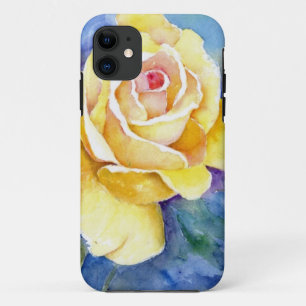 水彩画の完全な黄色バラ iPhone 11 ケース